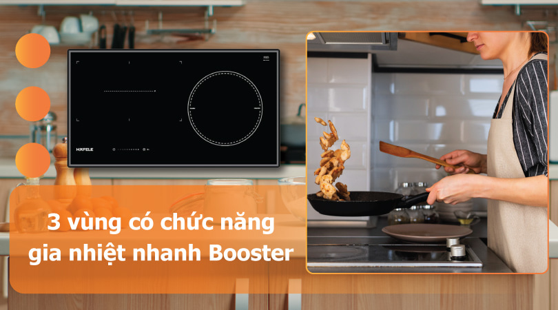 3 vùng nấu của Hafele HC-IF77A 536.61.555
